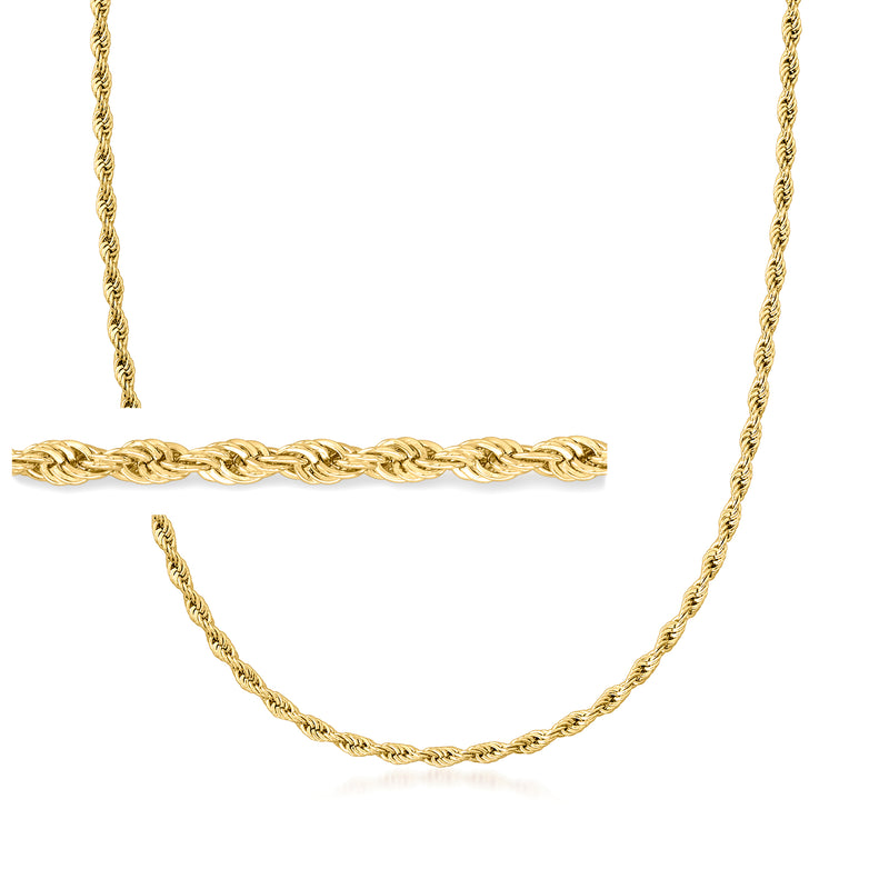 18kt gold rope-chain necklace with twisted links and rounded profile