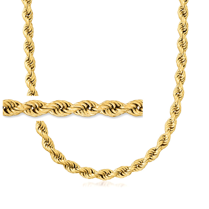 Gold over sterling rope-chain necklace with twisted rope links