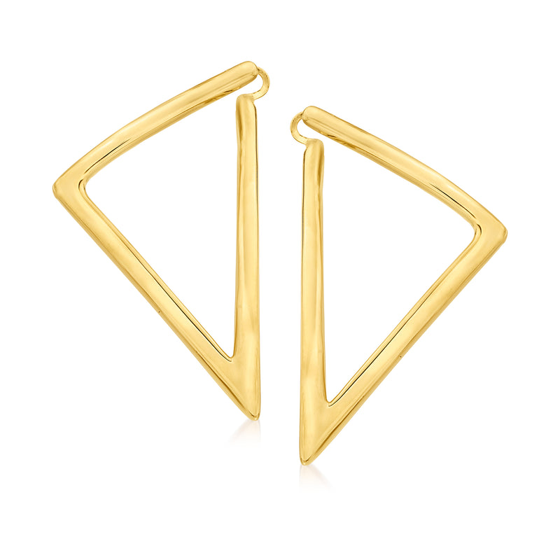 Roberto Coin 18kt yellow gold open triangle post earrings