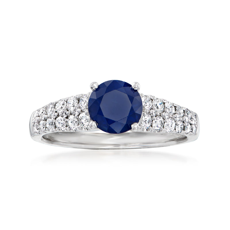 18kt white gold sapphire and diamond pavé ring