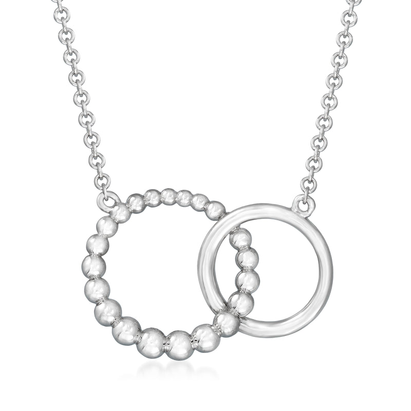 Gabriel & Co. sterling silver double-circle necklace with beaded inner loop