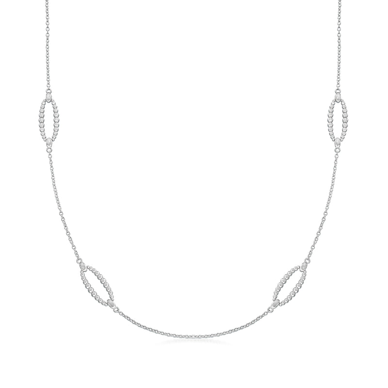 Sterling silver oval station chain necklace with linked oval stations