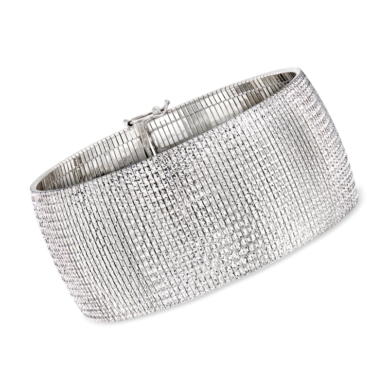 Sterling silver mesh omega bracelet with push clasp