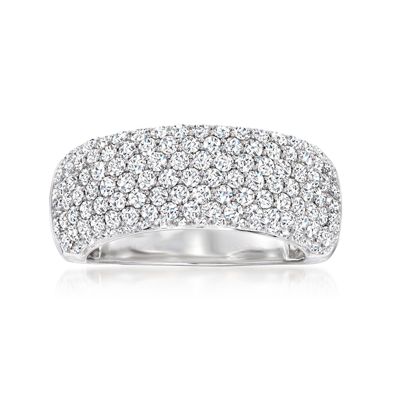 Pave diamond ring in 14kt white gold