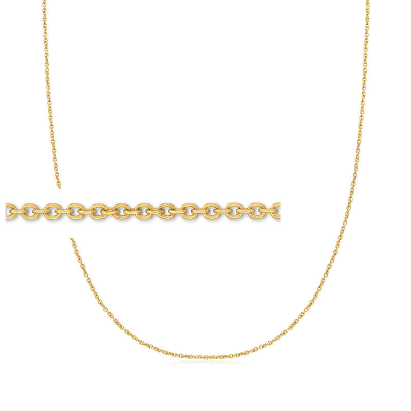 Baby 14kt yellow gold cable-chain necklace with round link chain