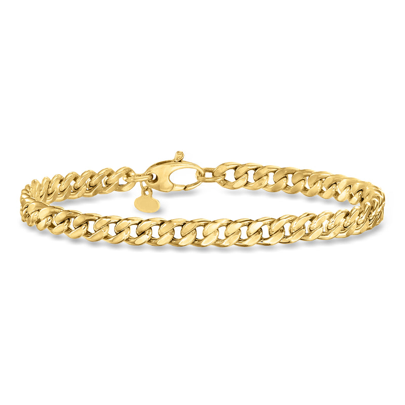 14kt yellow gold curb-link bracelet with lobster clasp
