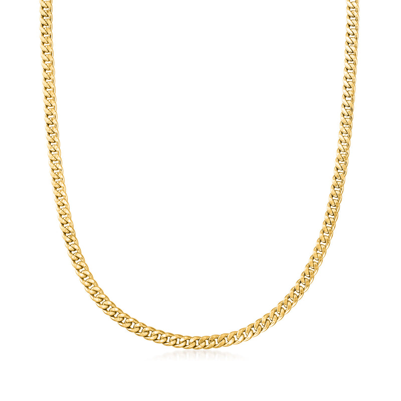 14kt yellow gold curb-link chain necklace with 5mm interlocking links