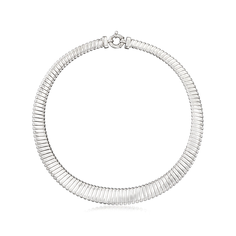 Sterling silver tubogas necklace with toggle clasp, coiled tube links