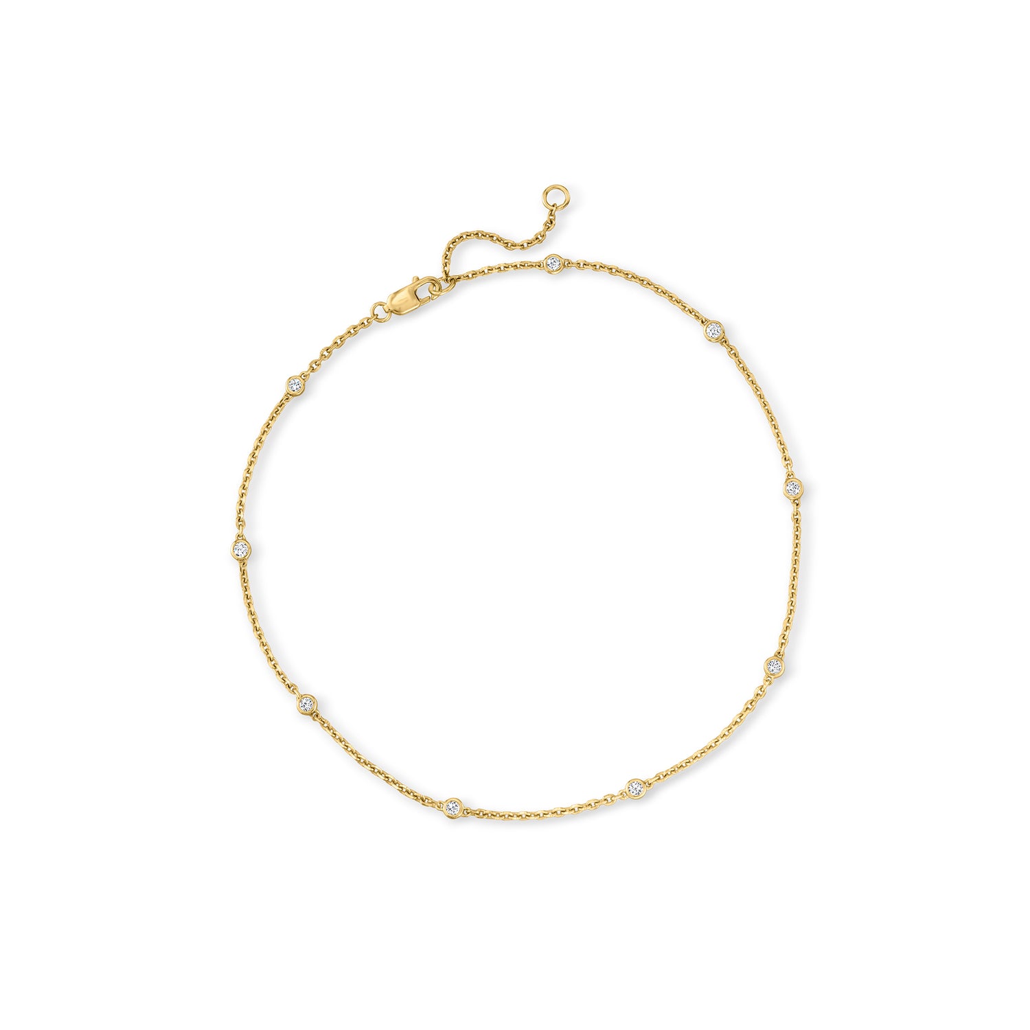.25 ct. t.w. Diamond Anklet in 18kt Gold Over Sterling