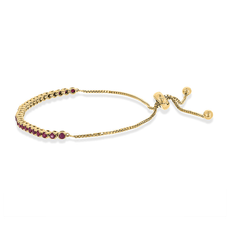 1.60 ct. t.w. Ruby Bolo Bracelet in 14kt Yellow Gold