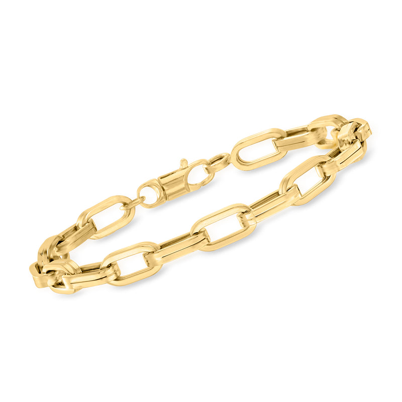 14kt yellow gold oval-link bracelet with toggle clasp