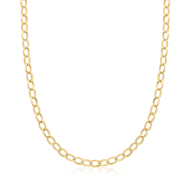 18kt yellow gold cable-link necklace with oval chain links