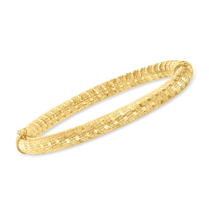 18kt gold over sterling bangle bracelet with dot-pattern texture