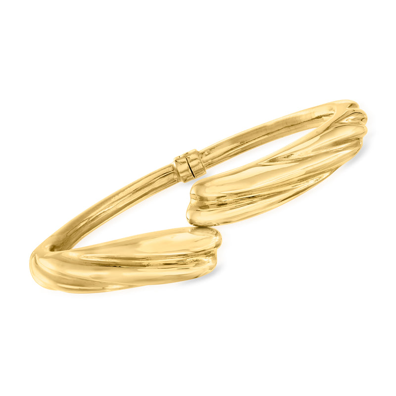 Twisted gold-over-sterling bangle bracelet with hinge clasp