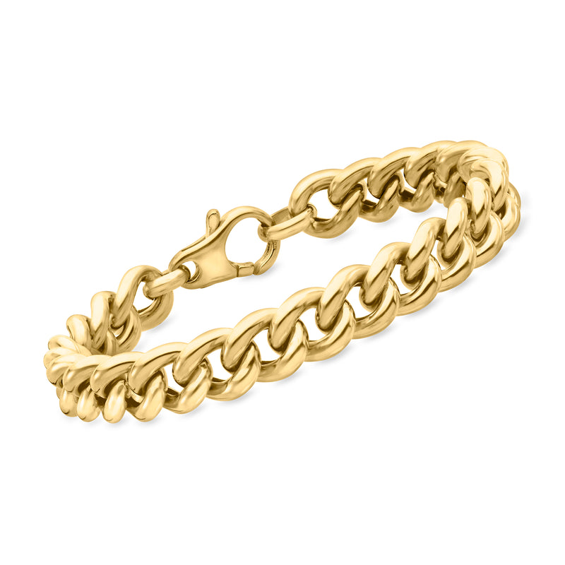 18kt gold over sterling curb-link bracelet with chunky polished chain links