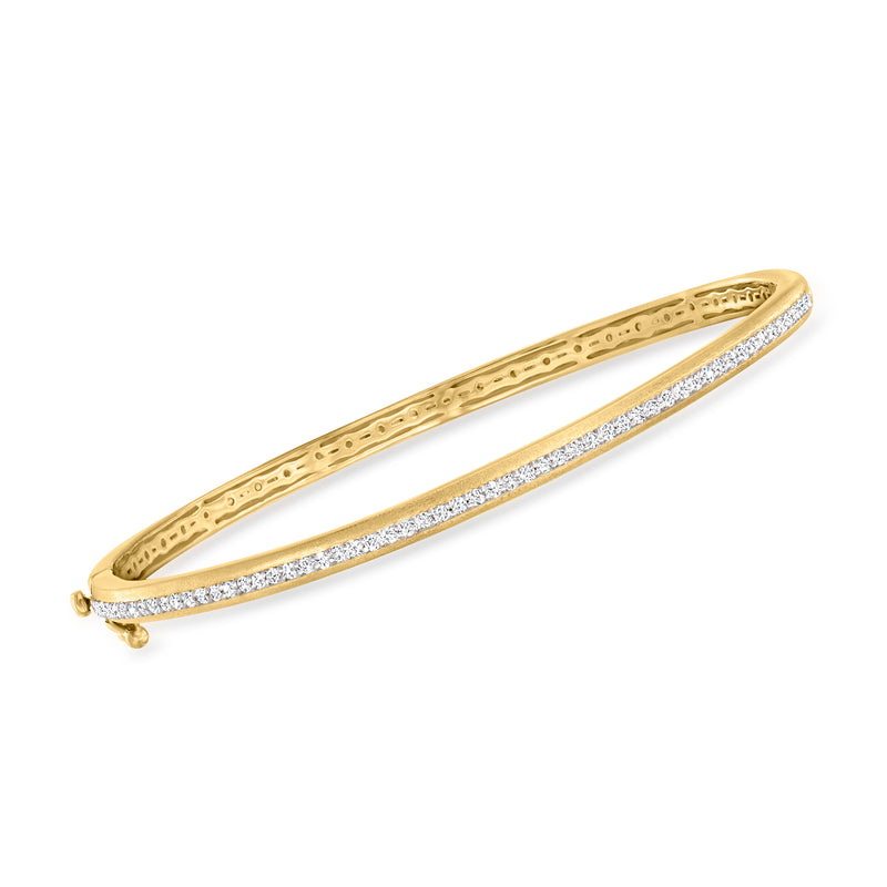 18kt gold over sterling diamond bangle bracelet