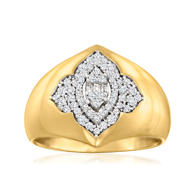 Marquise diamond cluster ring in 18kt gold over sterling silver