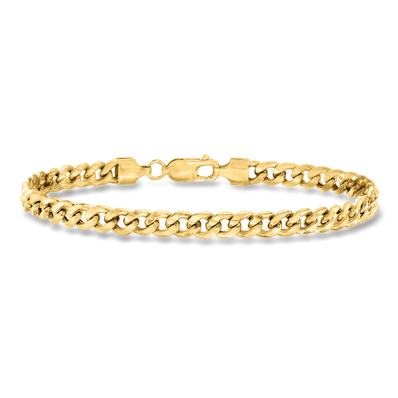 10kt yellow gold Cuban-link bracelet with lobster clasp