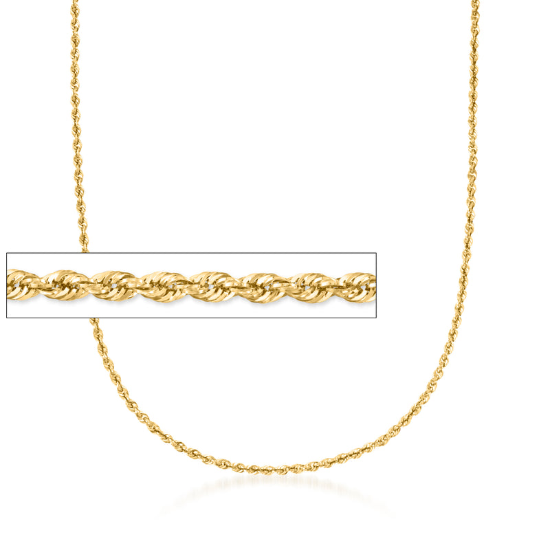 3.2mm 10kt yellow gold rope-chain necklace with twisted rope links