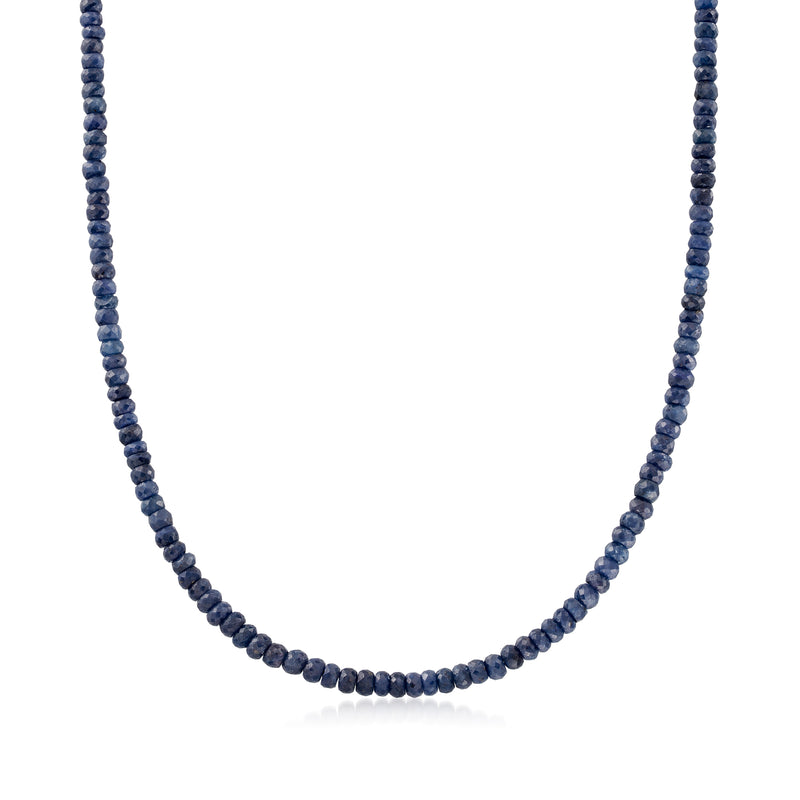 Sapphire bead necklace with dark blue round beads