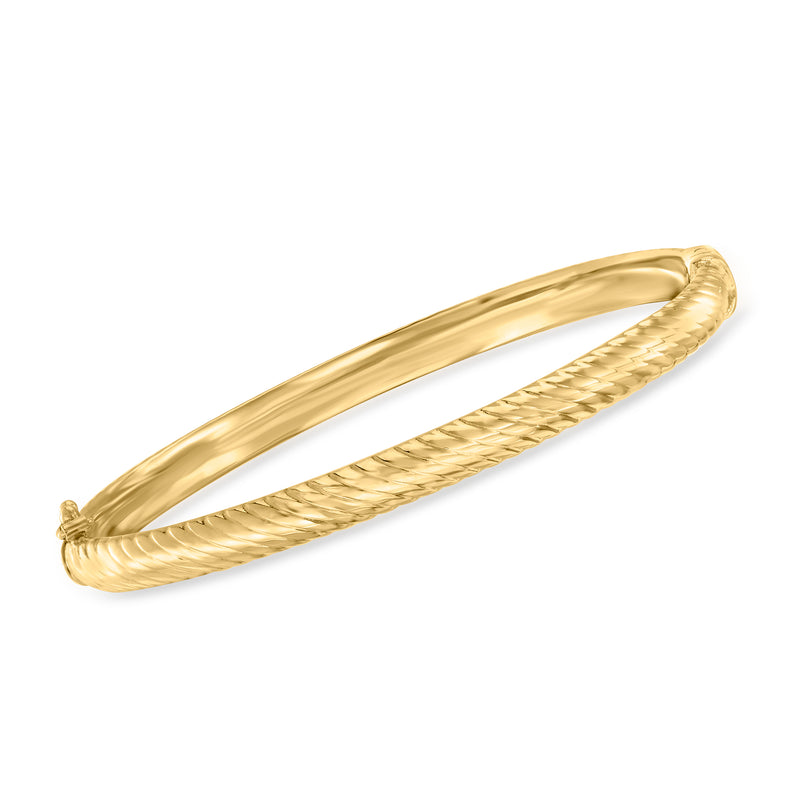 18kt gold over sterling rounded chevron bangle bracelet