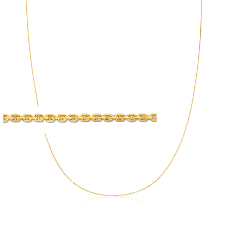 10kt yellow gold cable-chain necklace with small linked pattern and adjustable length
