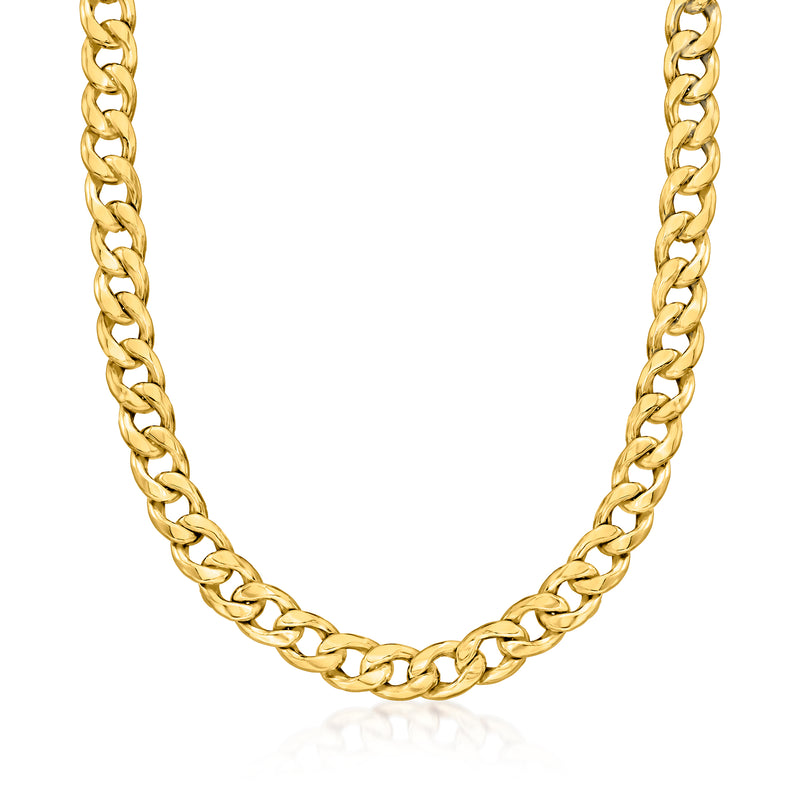 10kt yellow gold curb-link necklace with chunky chain links