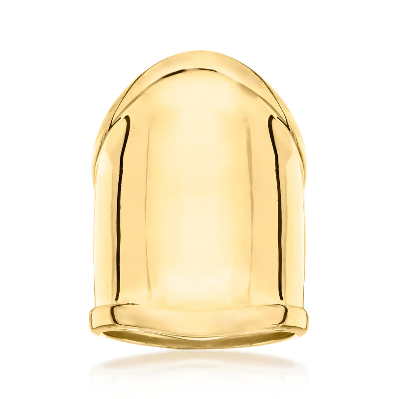Wide gold-over-sterling ring with domed top and smooth band