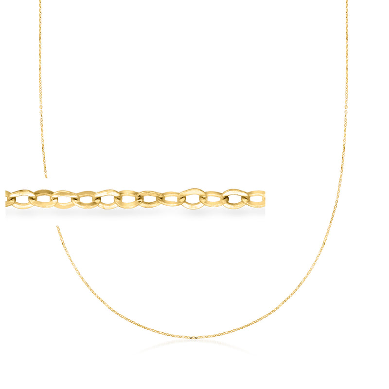 10kt yellow gold cable-chain necklace with oval links