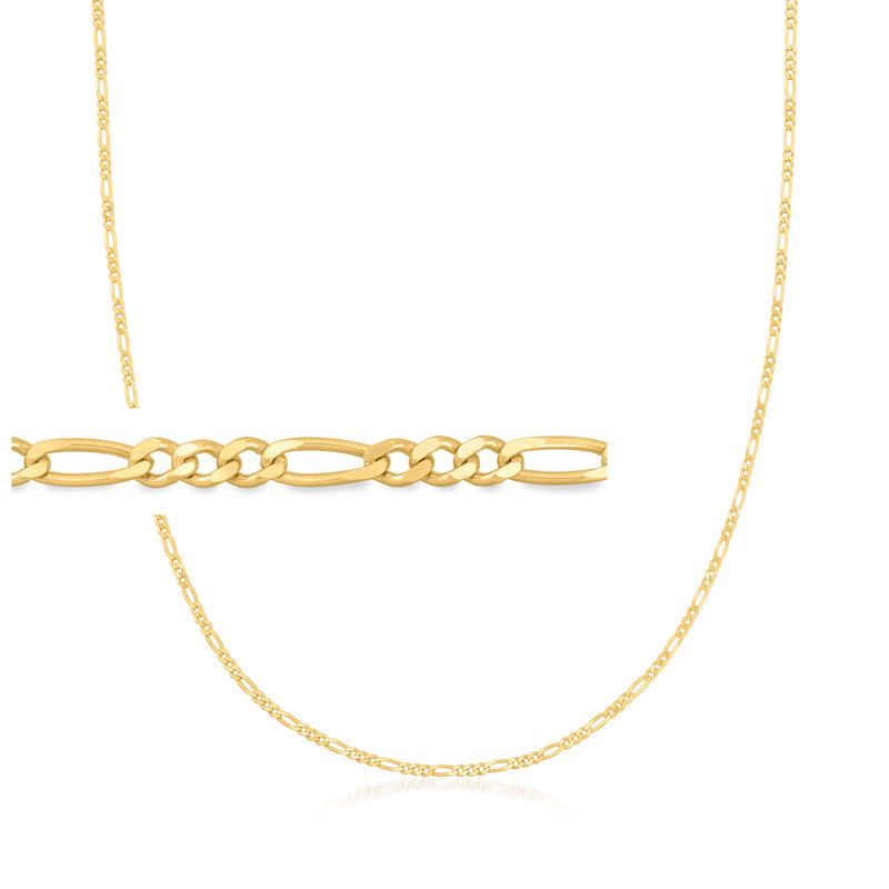 14kt yellow gold figaro-link necklace with interlocking oval links