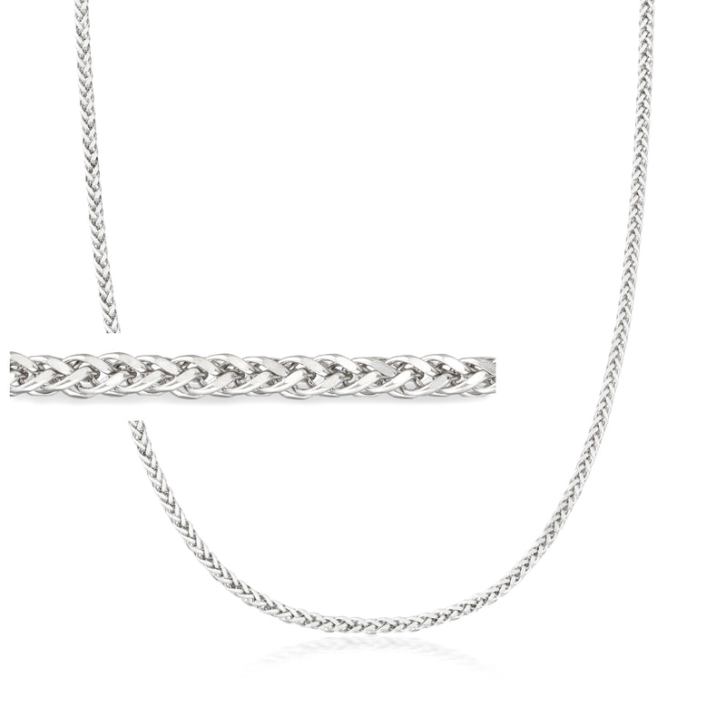 Men's sterling silver wheat-chain necklace, 3.3mm links