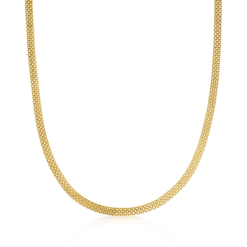10kt yellow gold Bismarck-link necklace with interlocking chain links