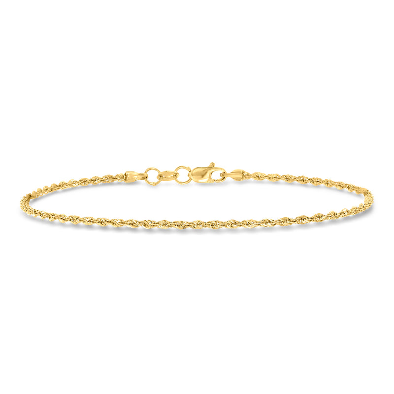 14kt yellow gold twisted rope-chain bracelet with clasp