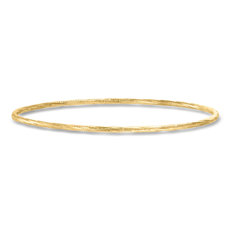 10kt yellow gold bangle bracelet with smooth oval bangle, slim profile