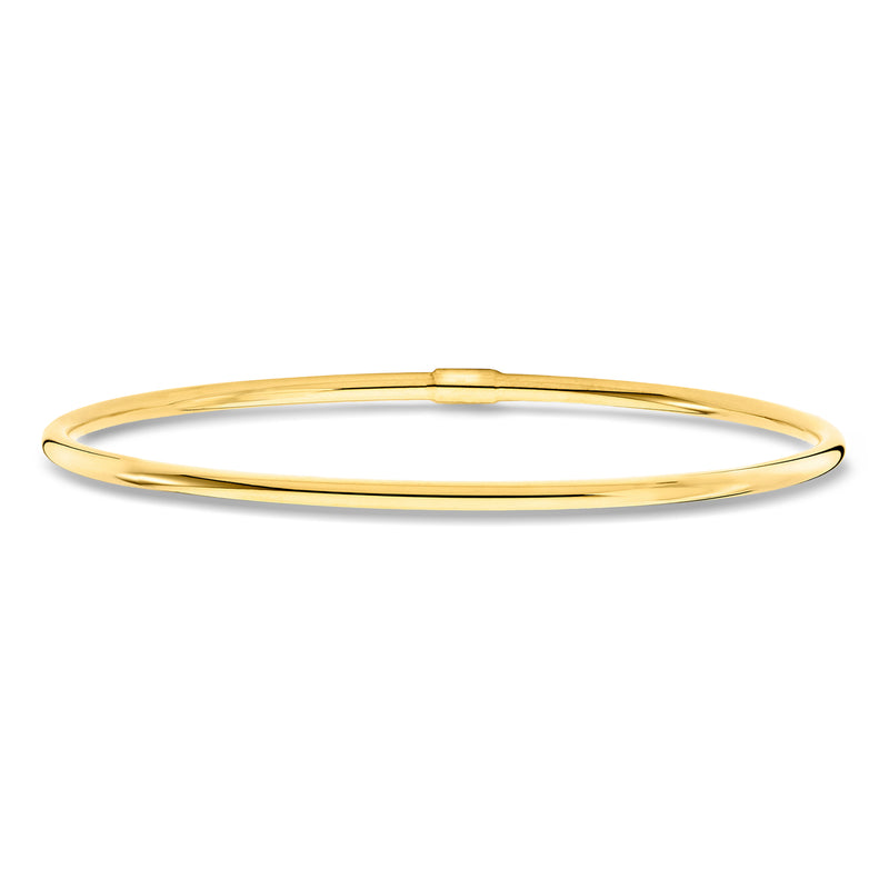 10kt yellow gold bangle bracelet with smooth, hinged design