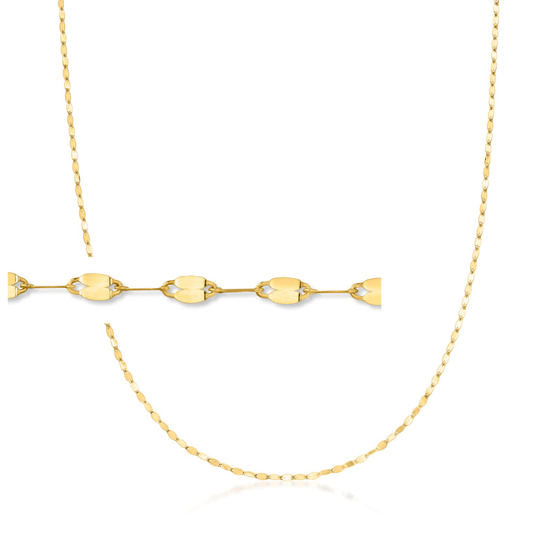 14kt yellow gold Lumachina-chain necklace with oval link pattern and clasp