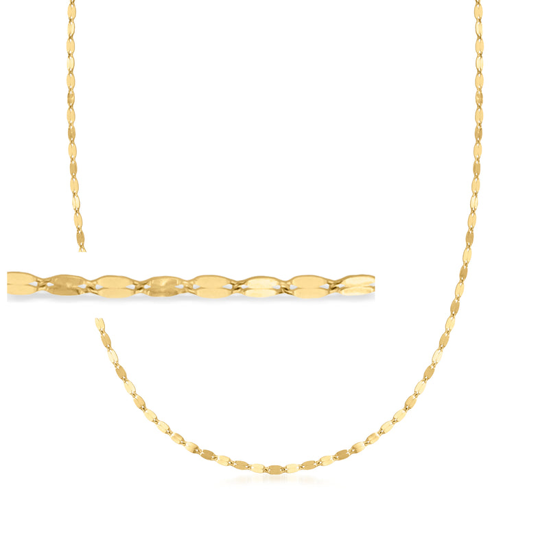 14kt yellow gold Lumachina-chain necklace with scalloped oval links