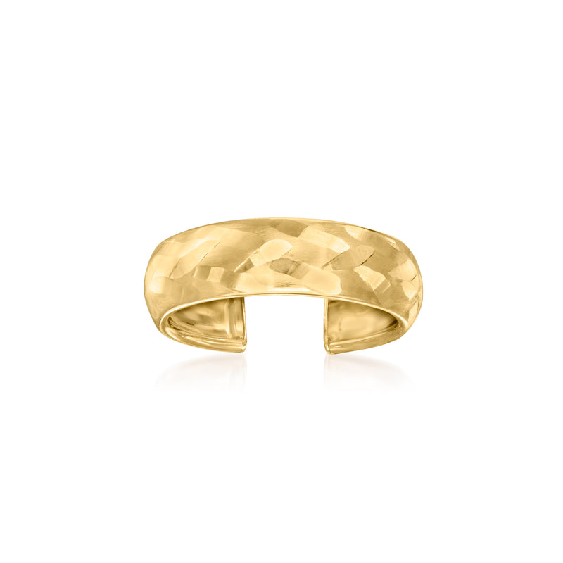 10kt yellow gold satin toe ring with polished edges