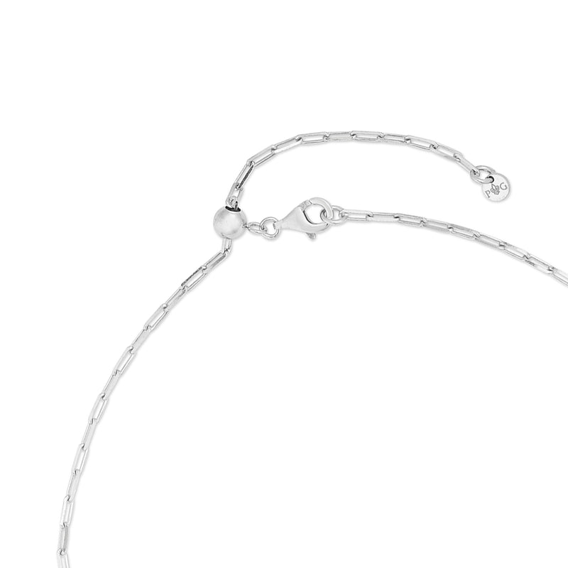 Sterling silver chain necklace with spring-ring clasp and connector links