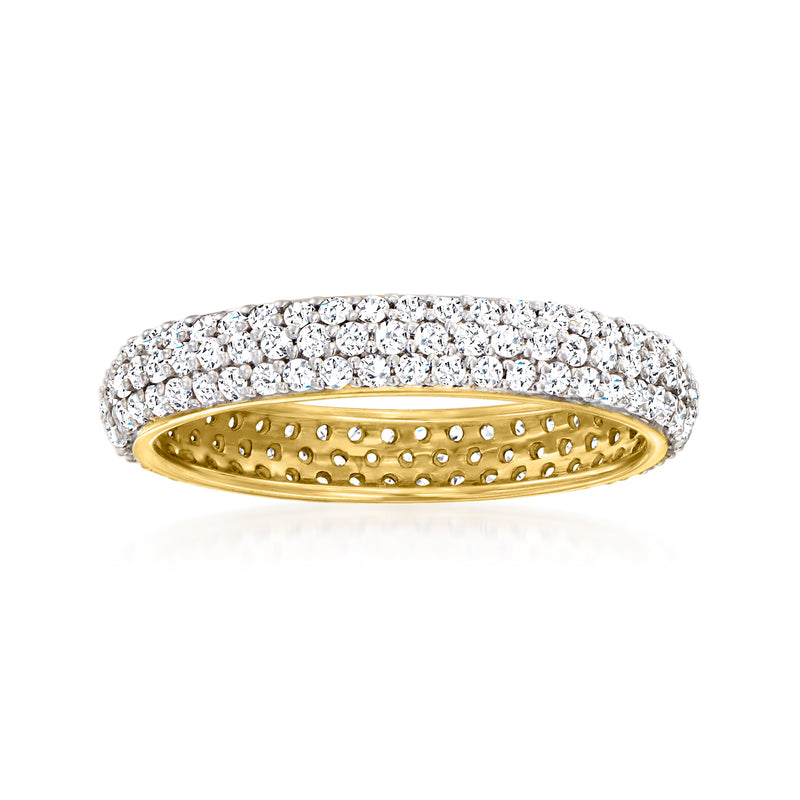Diamond eternity band in 14kt yellow gold with pavé-set stones