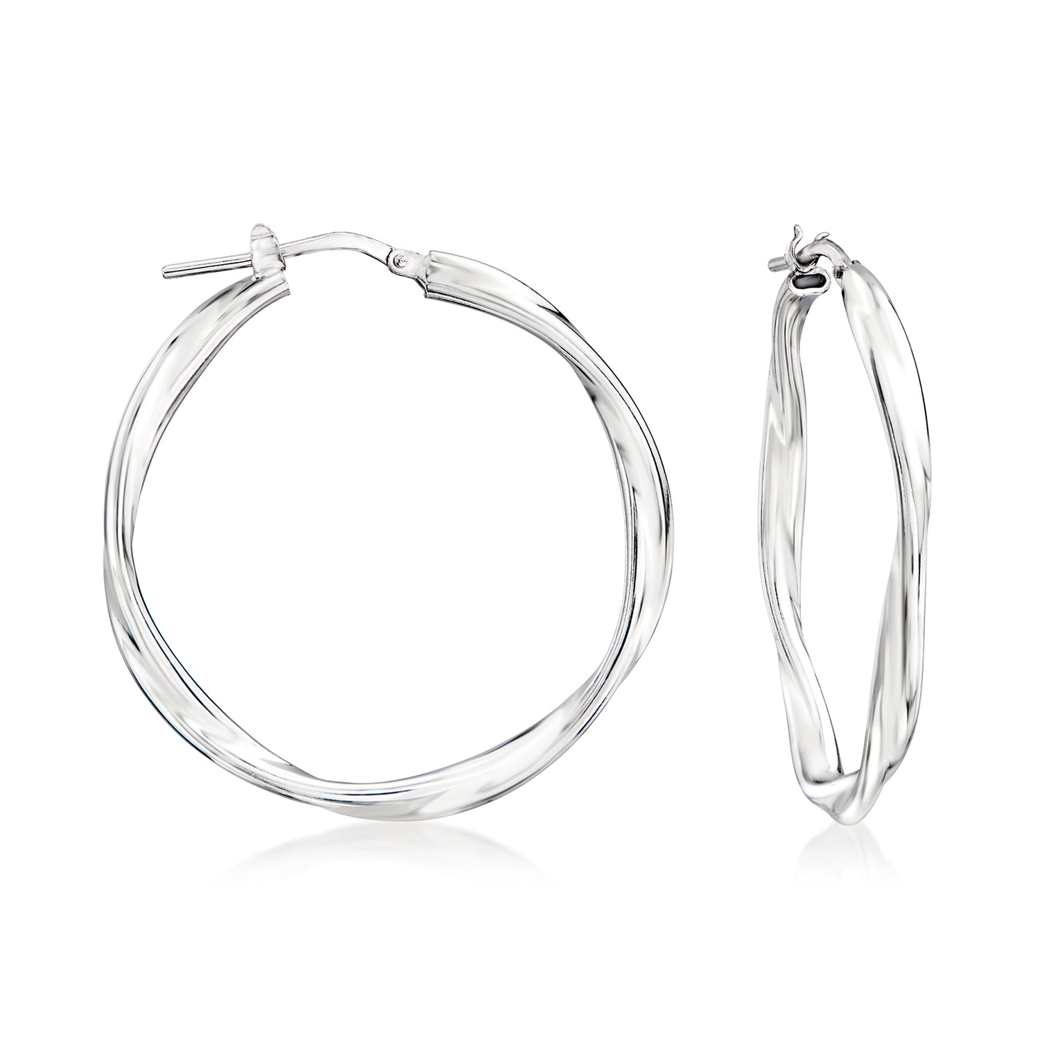 Italian Sterling Silver Twisted Hoop Earrings