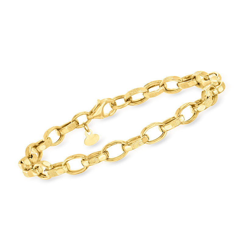 Italian 14kt yellow gold cable-link bracelet with box clasp