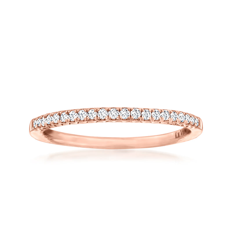 Le Vian strawberry gold diamond band ring with slim pavé-set row