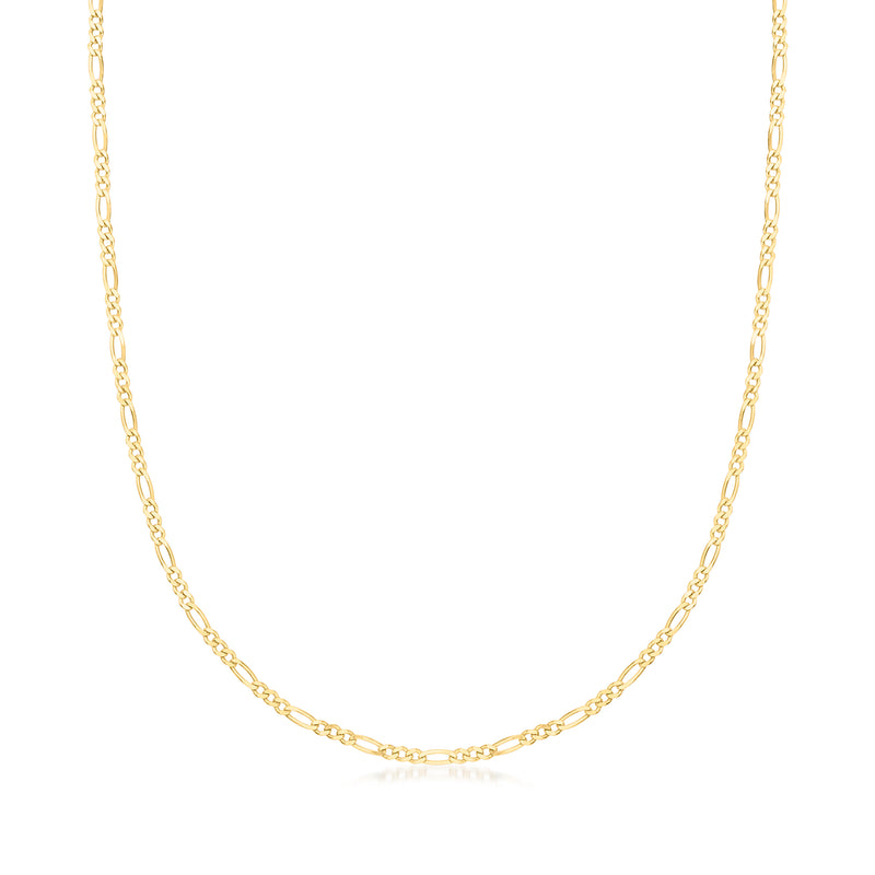 14kt yellow gold Figaro-link choker necklace with oval chain links