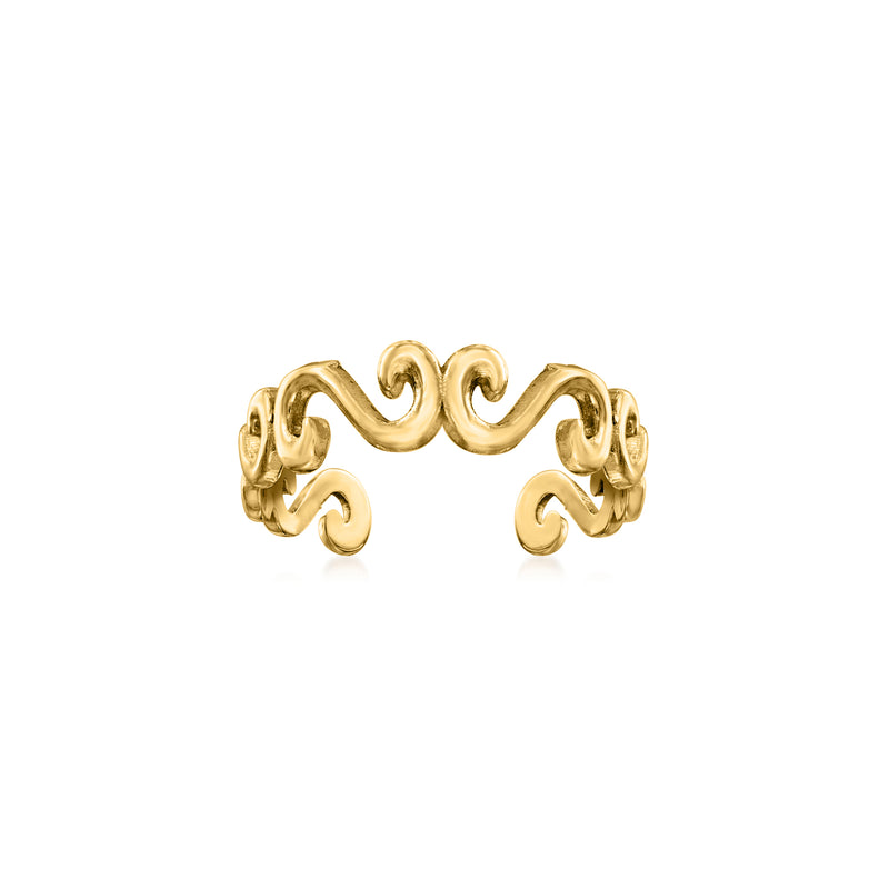 14kt yellow gold swirl adjustable toe ring