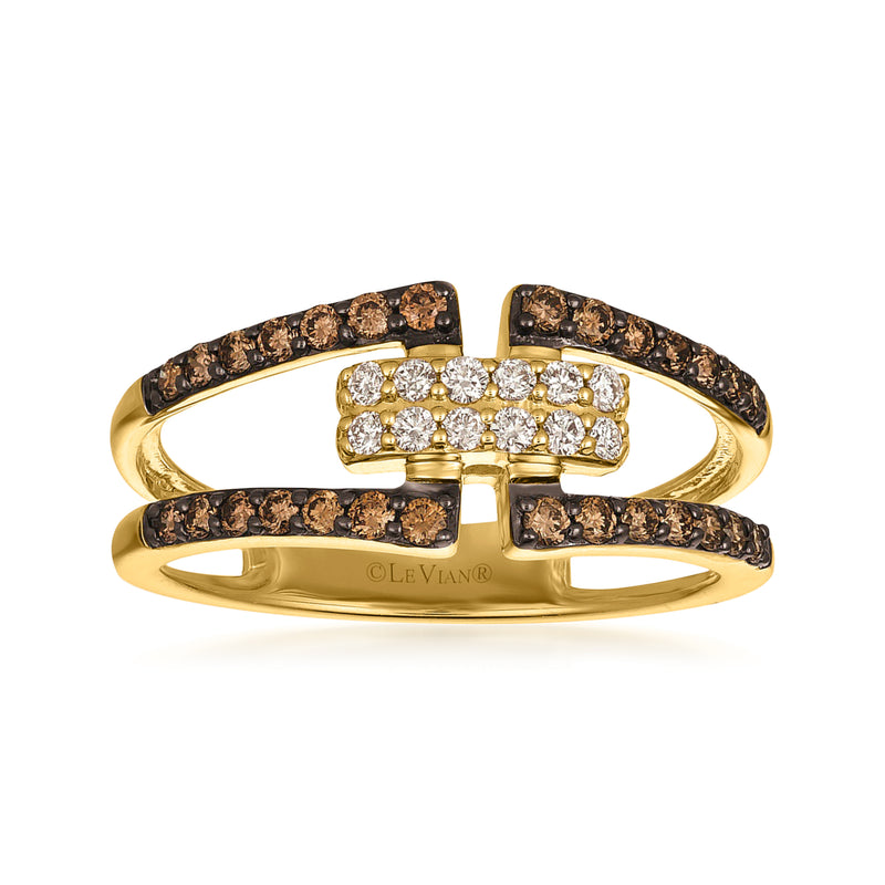 Le Vian Chocolatier ring with chocolate and vanilla diamonds in honey gold