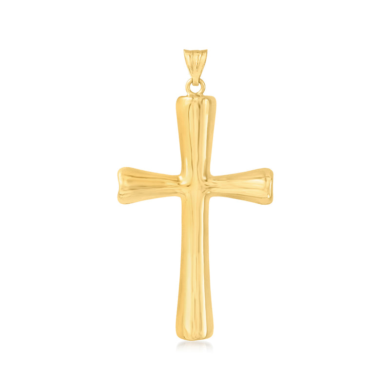 18kt gold over sterling cross pendant with bail, polished finish