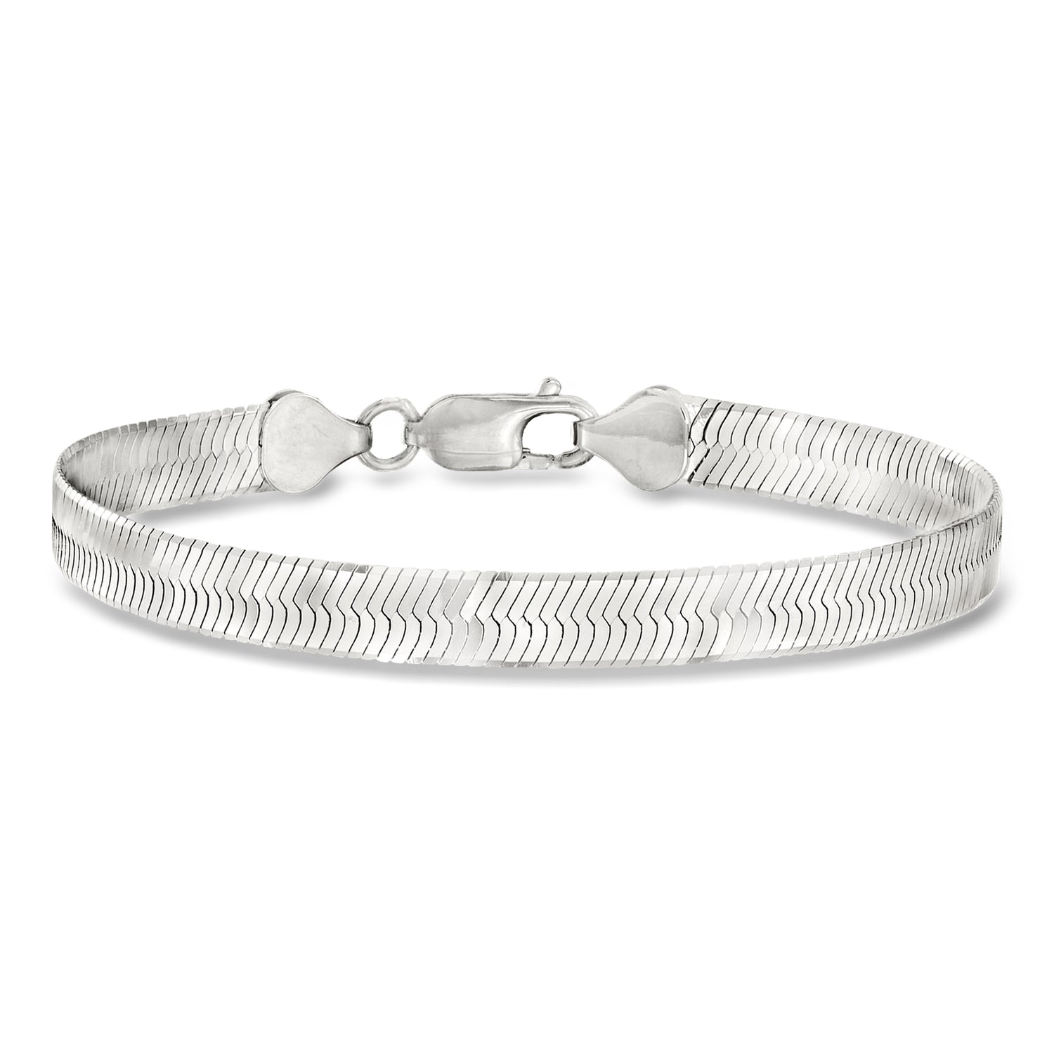 Italian 6mm Sterling Silver Herringbone Bracelet