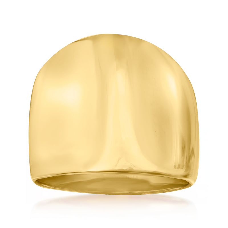 18kt gold over sterling dome ring with smooth polished rounded profile