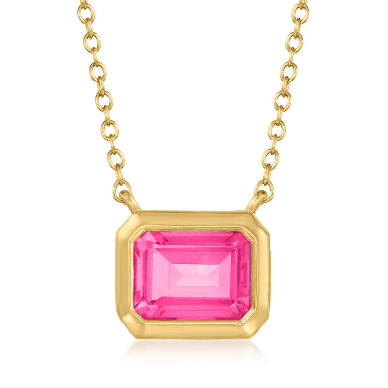 6.50 ct. t.w. Pink Topaz Jewelry Set: Earrings and Necklace in 18kt Gold Over Sterling